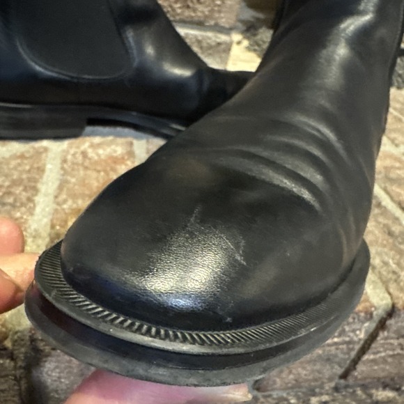 BOSS Derrk Chelsea Boot Mens Size 10.5 Black Leather Italy Ankle Dress Pull On - Picture 7 of 16